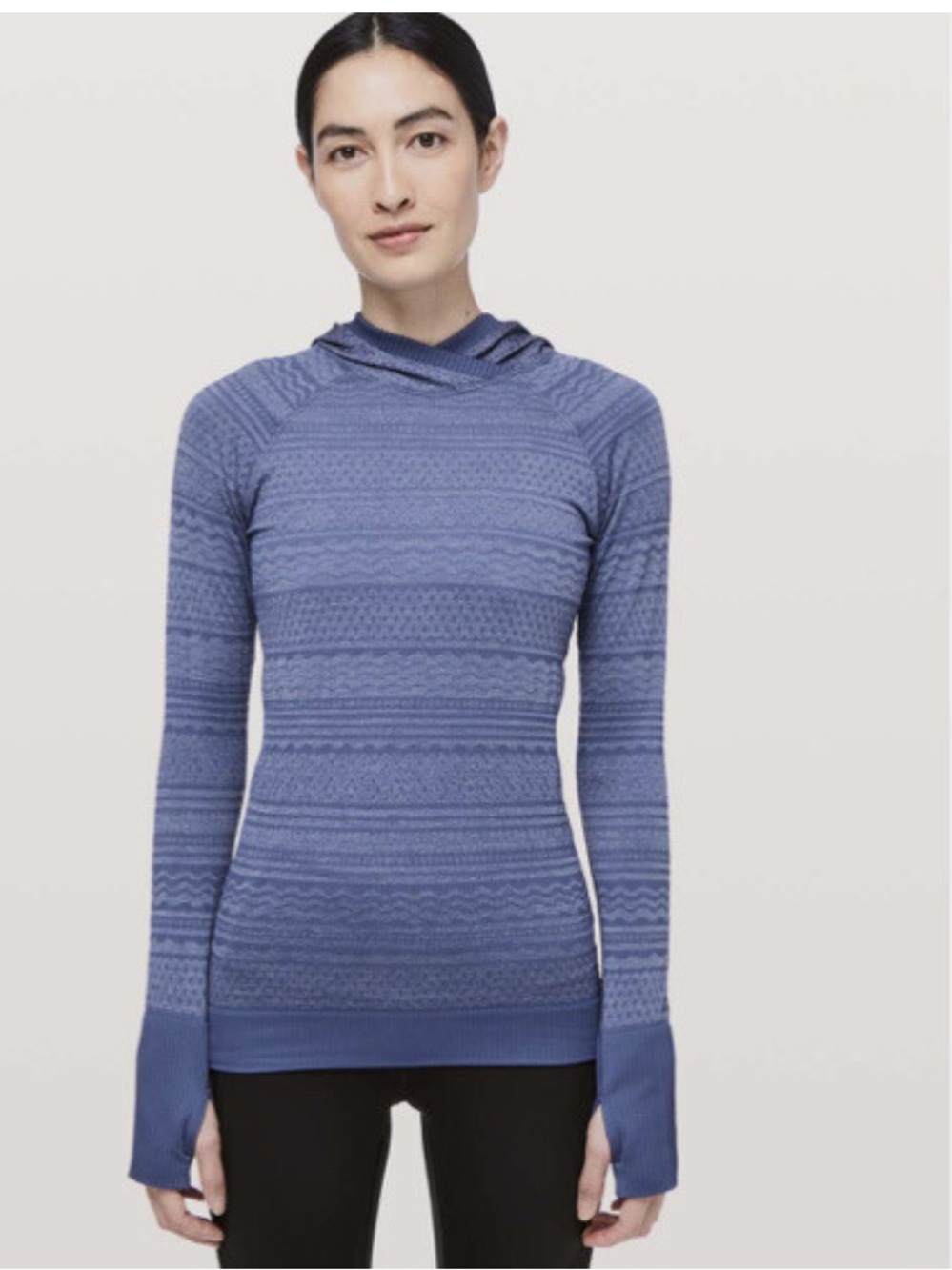 Lululemon Rest Less Hoodie Gatsby Blue long sleeve size 8